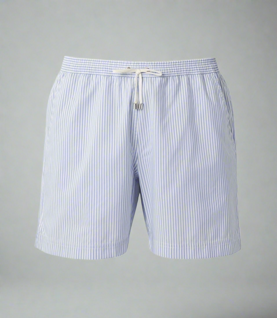 Drawstring Striped Swim Shorts