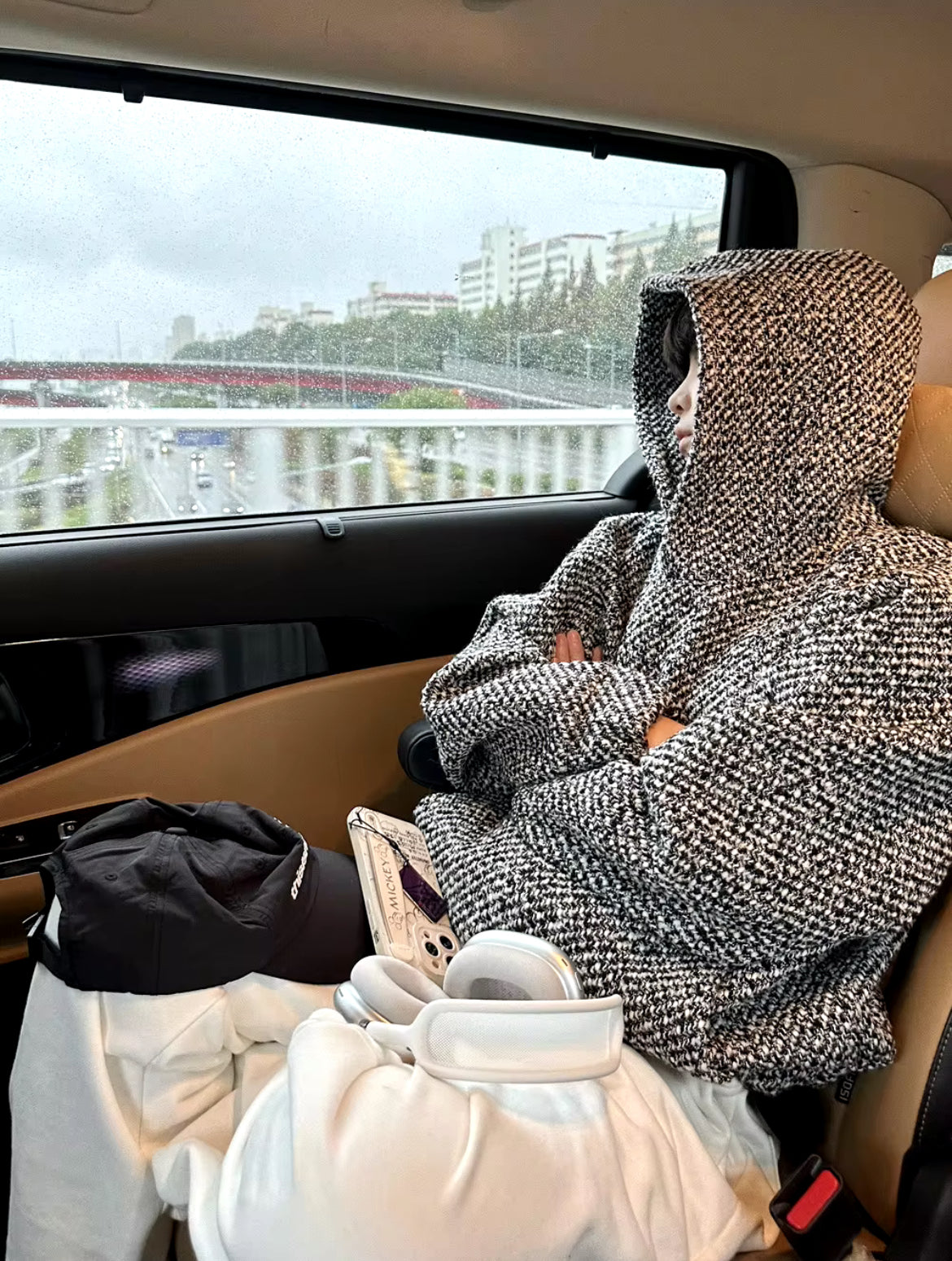 Knitted Tweed Hoodie