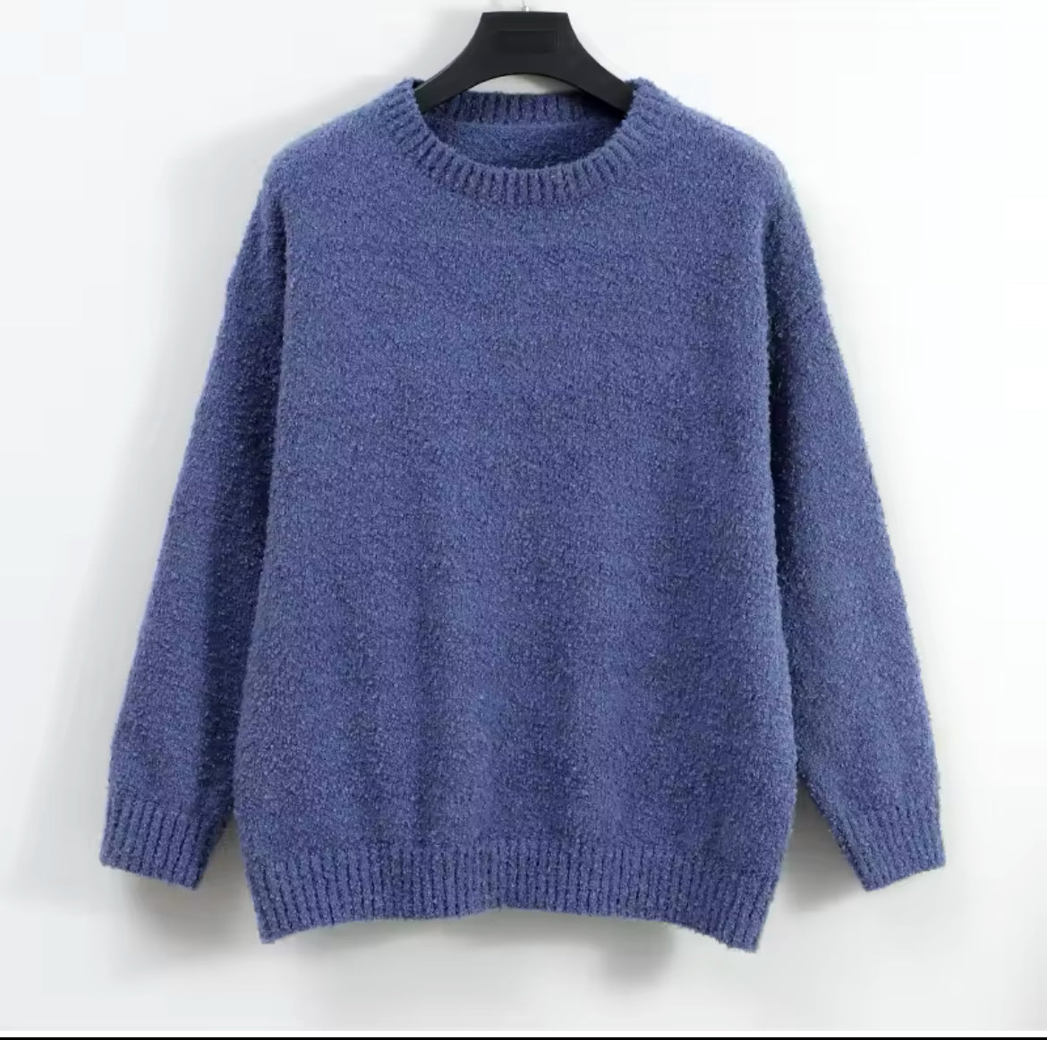 Blue Wool Boucle Sweater